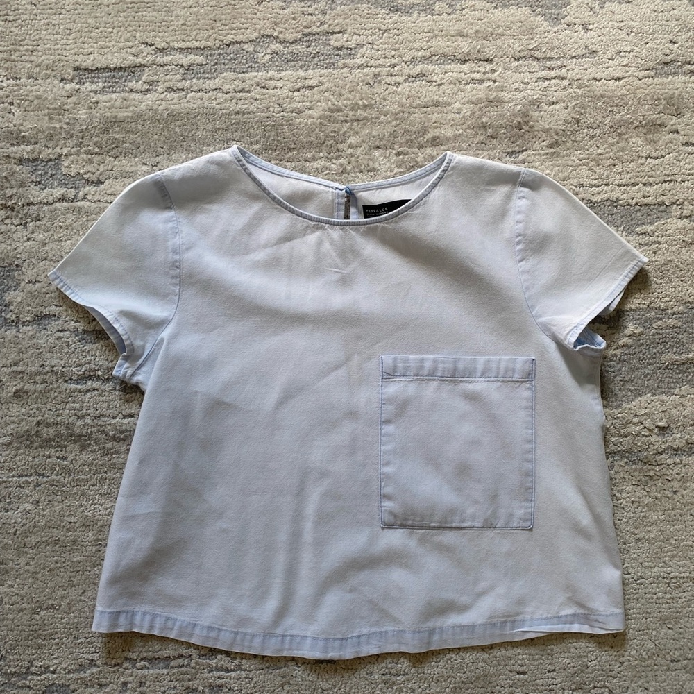 light washed blue zara top